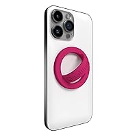 cellhelmet Magnetic Phone Grip [Ring Thing] - Removable Phone Ring Holder for Hand - Soft Silicone Collapsible MagSafe Phone Holder for iPhone 15/14 / 13/12 and MagSafe Cases - Vivid Magenta