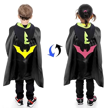 ALAOW Superhero Capes with Masks Double Side Dress up Costumes Festival Christmas Halloween Cosplay Birthday Party for Kids ( 4Sest)
