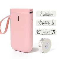Pink Label Maker Machine with Tape D11 Portable Bluetooth Sticker Label Printer with Different Fonts Easy to Use Ideal for Home Office Organization Small Business Supplies USB Rechargeable