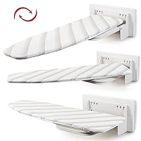 uyoyous Wall Mounted Ironing Board 37 x 13 Inch Foldable Ironing Boards with Heat Resistant Cover 180° Rotation Space-Saving Ironing Boards with English Manual