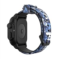 for Apple Watch Camouflage Sport Bracelet Waterproof Case+Silicone Strap Cove Series 7/SE/6/5/4/3/2/1 Strap 40mm 42mm 44mm Watch Case (Color : Camouflage 2, Size : 40mm)