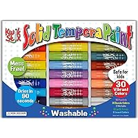 The Pencil Grip Kwik Stix Tempera Paints, Tempera Paint Pens, Super Quick Drying, 30 Assorted Colors for Children - TPG-681