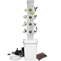 Garden Hydroponic Growing System Vertical Tower - Vegetable Plant Tower Gift for Gardening Lover - Automate Aeroponics Mini Indoor Outdoor Home Grow Herb