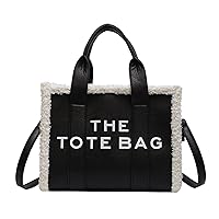 The Tote Bag for Women, Canvas/Leather Tote Purse Crossbody Bags with Zipper Sturdy HandBag for School, Travel
