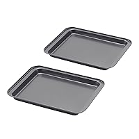 Little Small Baking Sheets Nonstick Set of 2 (9.5inch X 7.1inch) - SS&CC 8 Inch Nonstick Baking Toaster Oven Tray Cookie Sheets, 1 or 2 Person Household