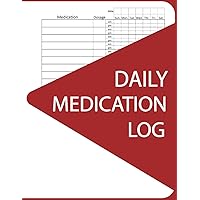 Daily Medication Log: Record Daily Medication, Prescription, Medicine with 20 Medication Slots per Day and Notes and Questions for your Doctor