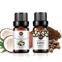Coffee, Coconut Essential Oil Set - 100% Pure Premium Grade Aromatherapy Essential Oil for Diffuser, Spa - 2 x 10ml
