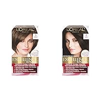 Excellence Creme Permanent Triple Care Hair Color, 5 Medium Brown, Gray Coverage For Up to 8 Weeks & L'Oreal Paris Excellence Creme Permanent Hair Color, 4 Dark Brown