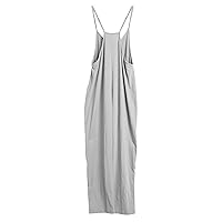 UANEO Women's Casual Jumpsuits Sleeveless Harem Stretchy Loose Overalls Romper Jumpers with Pockets