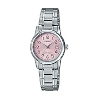 Casio #LTP-V002D-4B Women's Standard Stainless Steel Pink Dial Date Watch
