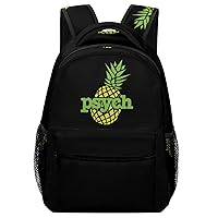 Psych Pineapple Laptop Backpack Fashion Shoulder Bag Travel Daypack Bookbags for Men Women