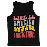 Life is Sweeter with Exotic Fruit Kids' Jersey Tank - Quote Sleeveless T-Shirt - Graphic Kids' Tank Top
