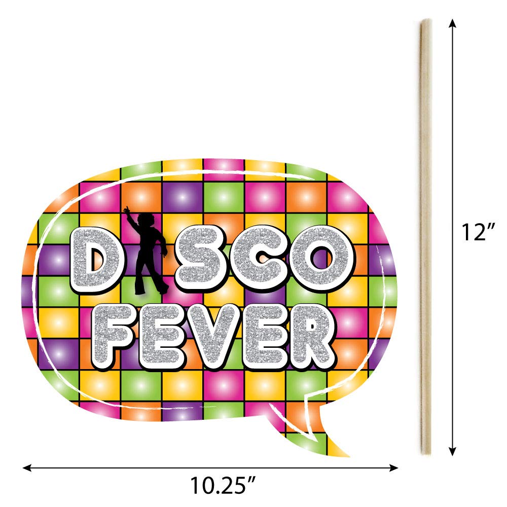 Big Dot of Happiness Funny 70’s Disco - 1970s Disco Fever Party Photo Booth Props Kit - 30 Count