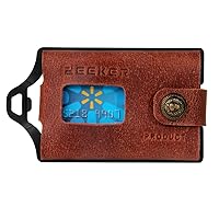 Metal Wallet Men's Leather Wallet Credit Card Wallet Women's Outdoor Wallet Women's outdoor leather wallet (Brown)