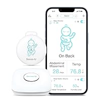 Sense-U Smart Baby Monitor 3 (Long Range & FSA/HSA Approved) - Tracks Abdominal Movement, Rollover, Sleeping Position, Temperature with Real-time Alerts from Anywhere