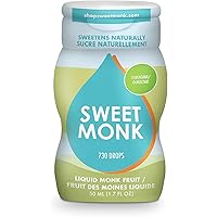 100% Pure Original Monk Fruit Sweetener Liquid Sugar Substitute by SweetMonk - 1.7oz |No Water Added Monk Fruit Extract | Zero Calorie Keto Friendly Monk Fruit Drops |Vegan, Gluten Free and Kosher