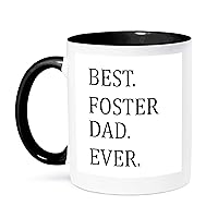 3dRose Best Foster Dad Ever Mug, 11 oz, Black