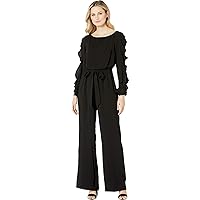 Adrianna Papell womens Fancy Crepe Ruffled JumpsuitJumpsuit