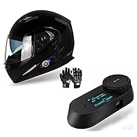 FreedConn BM2-S Modular Flip Up Motorcycle Helmet Bluetooth + TCOM-SC Motorcycle Bluetooth Headset