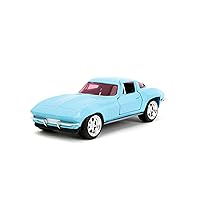 Pink Slips 1:32 W2 1966 Chevy Corvette Die-Cast Car, Toys for Kids and Adults(Light Blue)
