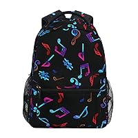 ALAZA Neon Music Note Backpack for Women Men,Travel Trip Casual Daypack College Bookbag Laptop Bag Work Business Shoulder Bag Fit for 14 Inch Laptop