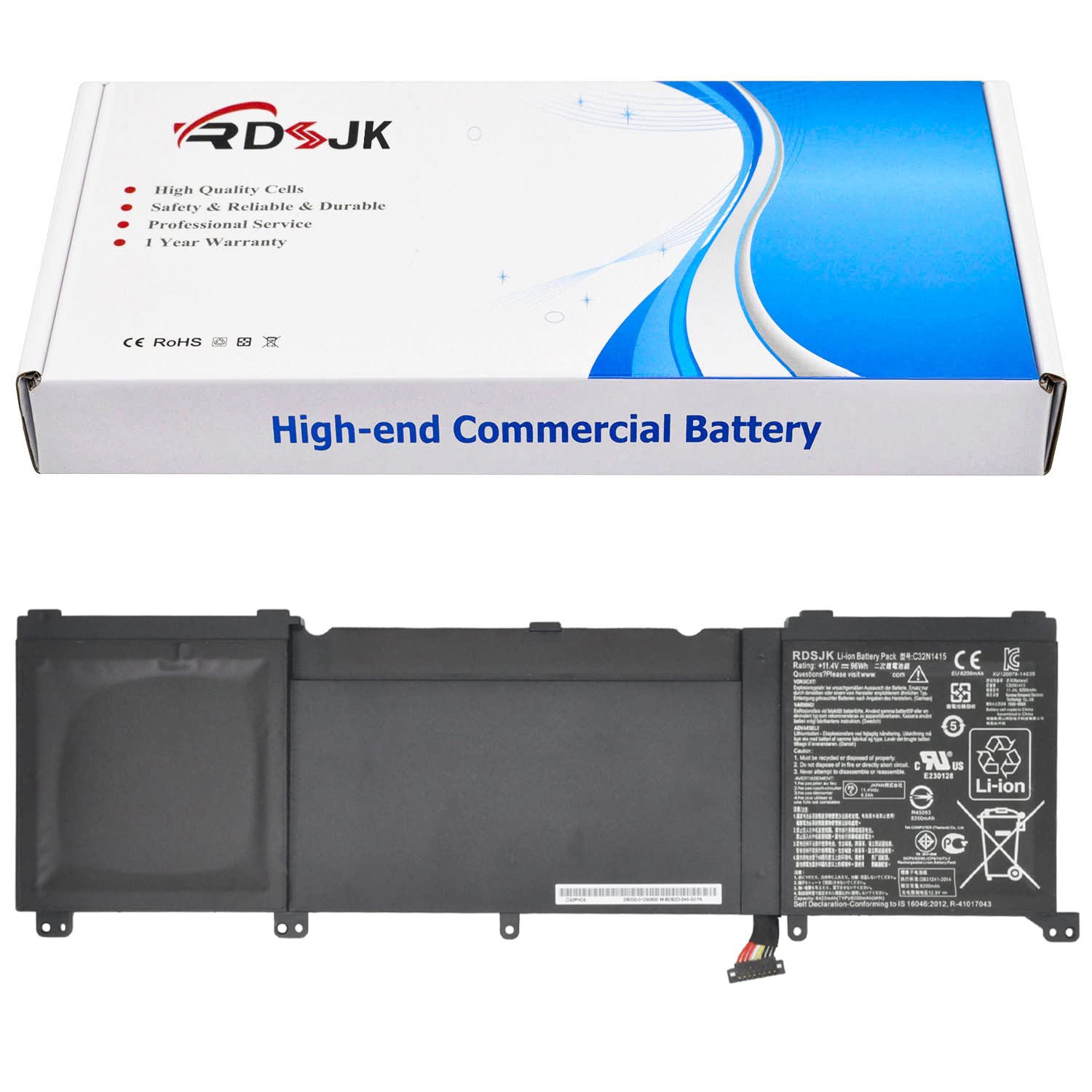 C32N1415 Battery for Asus ZenBook (Pro) UX501J UX501L UX501JW UX501LW UX501JW4720 UX501VW N501 N501VW (ROG) G501 G501VW G501JW Series 0B200-0125000...