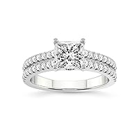 FRIENDLY DIAMONDS Diamond Ring Gift For Mom 1 Ct - 5 Ct IGI Certified Lab Grown Diamond Ring | 14K Or 18K White, Yellow Or Rose Gold | Tosca Secret Halo Double Diamond Ring | FG-VS1-VS2 Quality