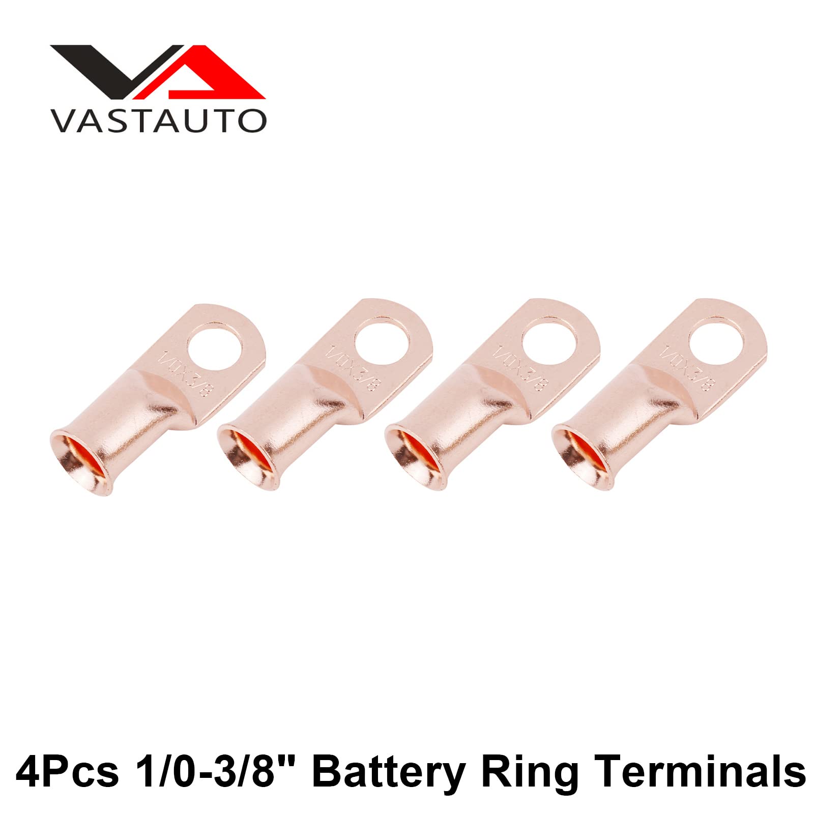 0 Gauge to 4 Gauge Reducer Adapter 4pairs Amp Input Wire connectors with AWG 1/0-3/8inch Battery Terminal Connectors and Heat Shrink Tube