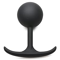 Premium Silicone Weighted Anal Plug for Men Women & Couples. Long Wear Comfort Butt Plug Sex Toy. Weighted Core with Slim Neck and Base. 2.2 Inches Diameter, Black, X-Large.