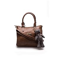 Amiya Women Leather Handbag Shoulder Bag (Brown)