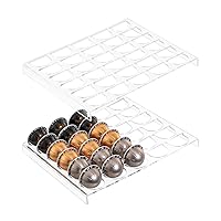 Sumerflos 2-Sets Coffee Pod Holder Storage Tray for Vertuoline Capsule, Drawer Insert Organizer Holds 60 Pods Drawer of Kitchen, Home, Office - Clear