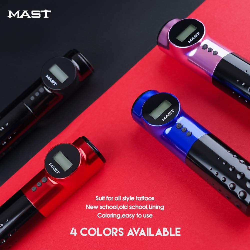 Mast Archer Wireless Tattoo Machine Rotary Pen Style Supply Coreless Motor 2,000mAh Battery Power (3.5mm Stroke Pink)