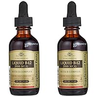 Sublingual Liquid B-12 2000 mcg with B-Complex, 2 oz - Supports Production of Energy - Nervous System Support - Promotes Heart Health - Vegan, Gluten Free, Kosher - 59 Servings (Pack of 2)