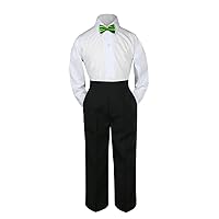 3pc Formal Baby Toddler Teens Boys Lime Green Bow Tie Black Pants Suits S-7 (5)