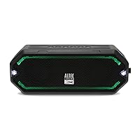Altec Lansing HydraJolt Wireless Bluetooth Speaker, Waterproof Portable Speaker with Built-in Phone Charger and Lights, Snowproof, 16 Hours Playtime (Black)