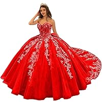 Strapless Quinceanera Dresses Lace Appliques Beading Ball Gown Sparkly Tulle Sweet 16 Dresses