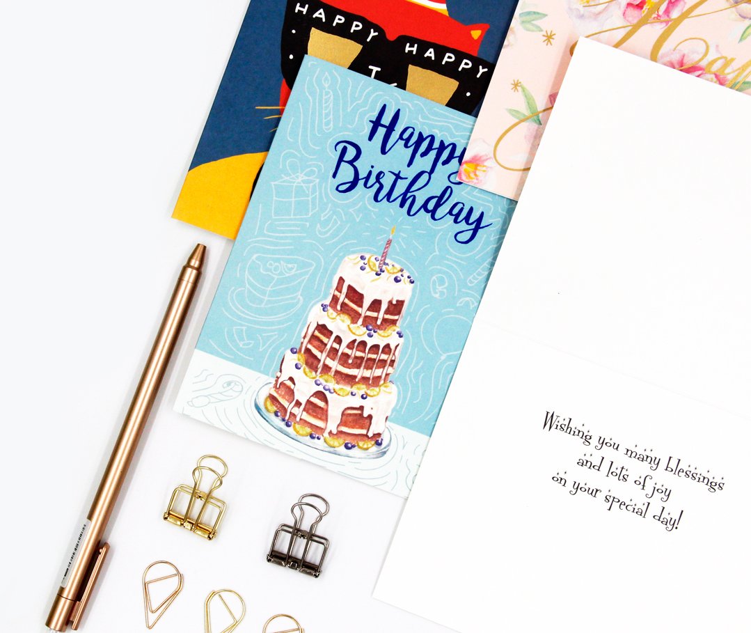 Minimalmart Birthday Cards Box Set of 32 Unique Designs Assorted Happy Birthday Premium Cards with GOLD EMBELLISHMENTS – Boxed Assortment Pack with Envelopes -Birthday Wishes Greeting Cards