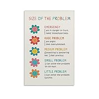 ZGOBMZ Size of Problem Poster, Calm Corner, School Counselor, Kids Therapy, Zones of Regulation, Feelings Chart, How Big Is My Problem For Home School Office Decor Unframe 20x30inch(50x75cm)