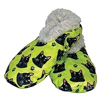 Black Cat Super Soft Slippers - E&S Pets - Black Cat Gifts - Cozy House Slippers - Non Skid Bottom - One Size Fits Most - Sherpa slipper - Pet Lover Gifts For Men And Women