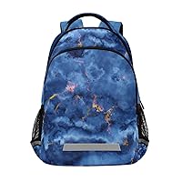 ALAZA Blue Marble Tie Dye Backpack Purse for Women Men Personalized Laptop Notebook Tablet School Bag Stylish Casual Daypack, 13 14 15.6 inch