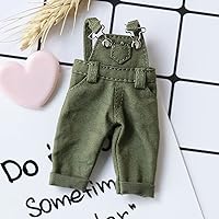 Bjd Clothes Fashion Strap Denim Trousers for Ob11,Body9,GSC,1/12bjd Doll Clothes Accessories Pants (Green)