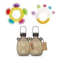 haakaa Silicone Teether Combo&Breast Milk Storage Bag Set-Baby Freezer Teething Toy|Refillable Baby Food Squeeze Pouch