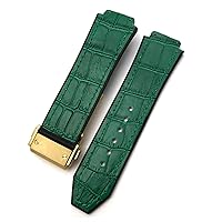 20mm 22mm Cowhide Leather Rubber Watchband 25mm * 19mm Fit for Hublot Watch Strap Calfskin Silicone Bracelets Sport (Color : 39, Size : 22mm)