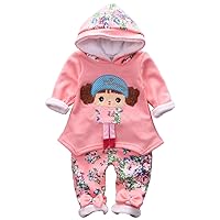 Yao Spring Autumn Winter Little Baby Girls Clothing Set Warm Velvet Hoodie and Pants