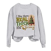 Ladies Round Neck Long Sleeved Juast A Girl Who Loves Christmas Letter Christmas Tree Print Hoodie Festive Sweatshirts
