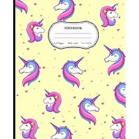 PINK UNICORN Composition Notebook for Girls: Wide Ruled, perfect for Notes, Writing, Journaling, Song lyrics 7.5