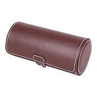 Leather Roll Traveler's Watch Storage Organizer for 3 Watch and/or Bracelets, Black, Brown