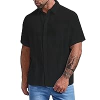 Mens Knit Polo Shirts Button Down Stylish Wrinkle Slim Fit Golf T-Shirt Summer Short Sleeve Polo Plus Size Shirt for Men