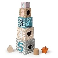 Mary Meyer Leika Wooden Toys Nesting & Stacking Blocks Montessori Toys for 18+ Months Old Toddler Preschool Gifts, 3.5 x 13.5-Inches, Woodland Animals