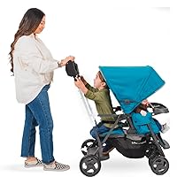 Joovy Caboose Ultralight Sit and Stand Double Stroller with Rear Bench and Standing Platform, 3-Way Reclining Seats, Optional Rear Seat, and Universal Car Seat Adapter (Turq)